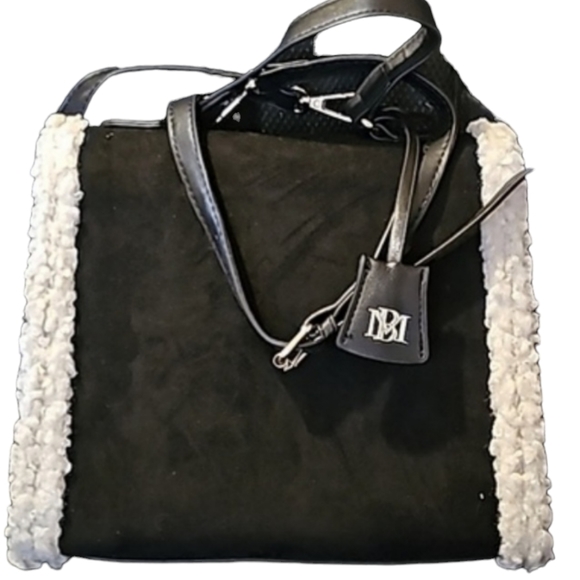 Badgley Mishka Fur Border Satchel - Picture 2 of 4